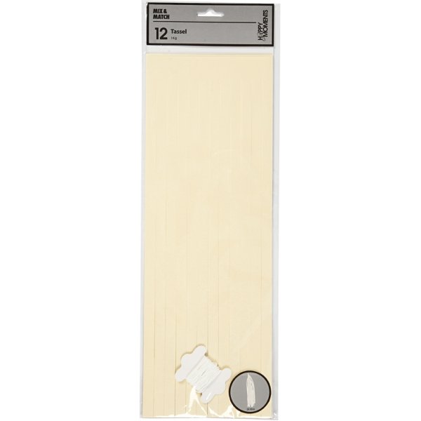 Tofs - råvit - 12x35 cm - 14 g - 12 st./ 1 förp. Tofs - råvit - 12x35 cm - 14 g - 12 st./ 1 förp.