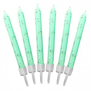 T�rtljus - Glitter - Mint - 12-pack
