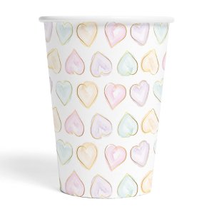 Pappmuggar - Watercolors Hearts - 210 ml - 8-pack