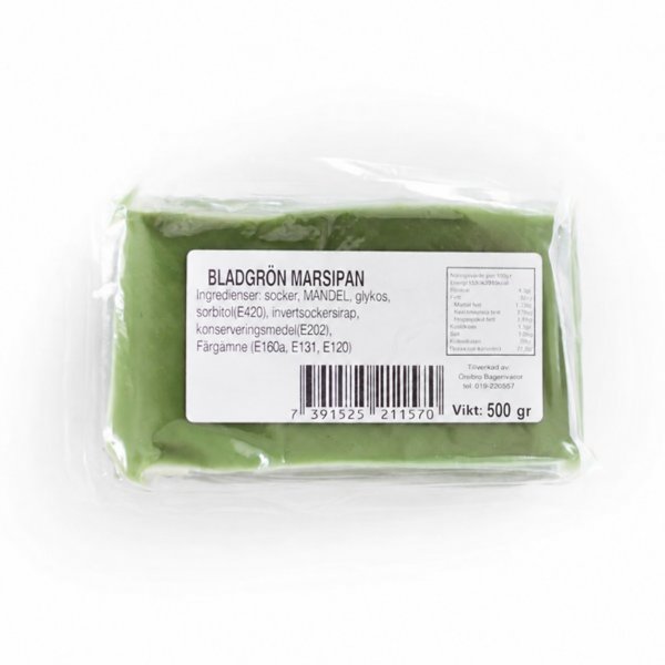 Marsipan Bladgrön - 500g - Örebro Bagerivaror Marsipan Bladgrön - 500g - Örebro Bagerivaror
