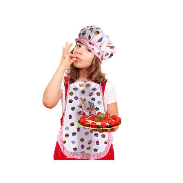 Kockset f�r barn med f�rkl�de, kockm�ssa och tillbeh�r