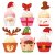 Cupcake wrappers och cake picks - Julmotiv - 12-pack