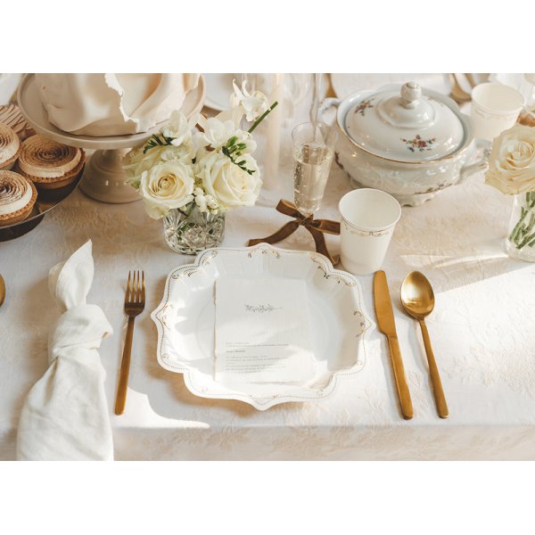 Pappersmugg med ornament - Vit