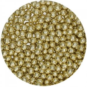 Krispiga chokladprlor - Metallic Yellow - Funcakes - 60 g