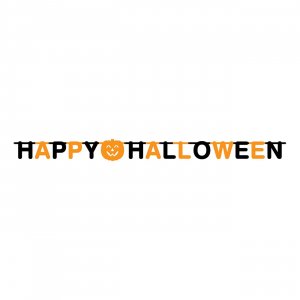 Bokstavsgirlang - Happy Halloween - Svart/Orange - 2m