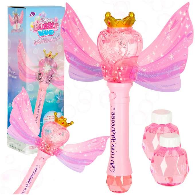 Såpbubbelmaskin Prinsessstav med vingar och ljus 35 x 36,5 x 10 cm - Set - Outdoor play