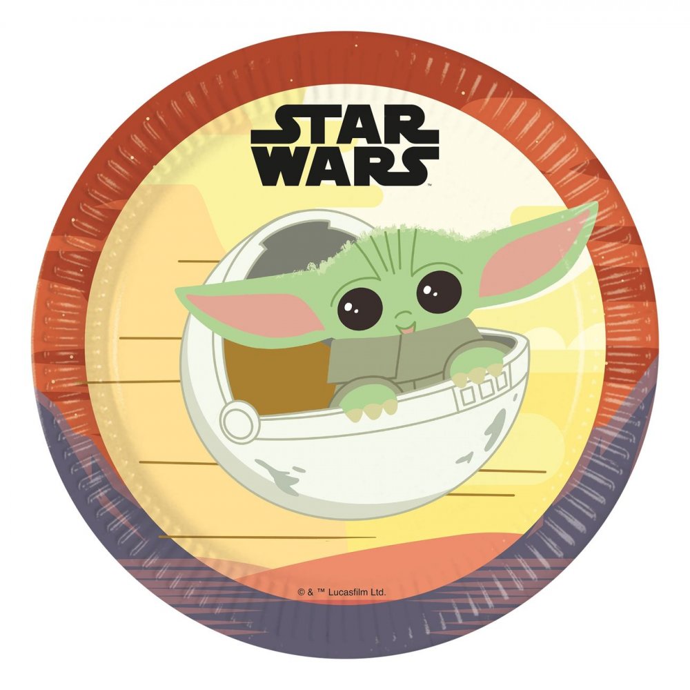 Papptallrikar – Star Wars Mandalorian – 23 cm – 8-pack – Papptallrikar till kalas