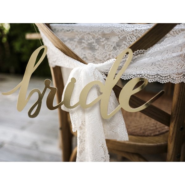 Stolsdekorationer - Bride & Groom - Guld - 2-pack Stolsdekorationer - Bride & Groom - Guld - 2-pack