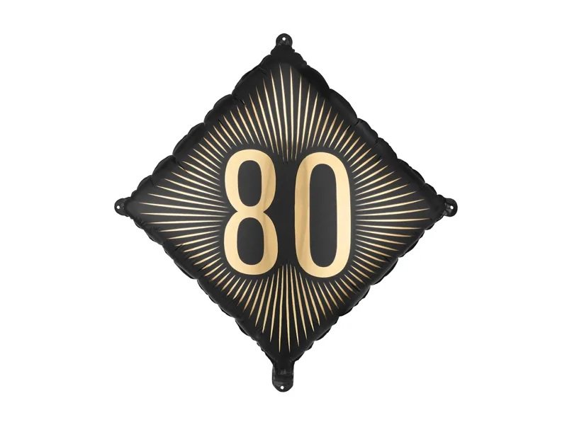 Folieballong – Kvadrat – Svart/Guld – 80 – 18-årsfest