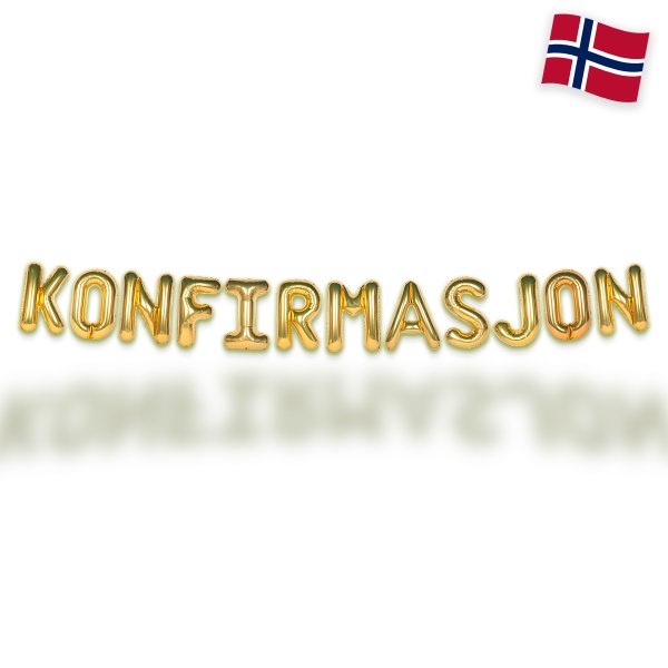 Ballonggirlang - KONFIRMASJON - Guld - 35 cm Ballonggirlang - KONFIRMASJON - Guld - 35 cm