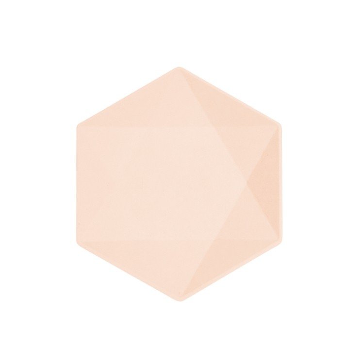 Tallrikar Aprikos Hexagon, Vert Decor – Fyndhörnan