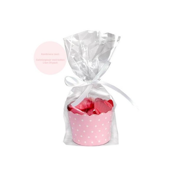 Muffinsformar, Snacksb�gare Babyrosa med Prickar