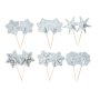 Dekorationspinnar - Ljusbl� - 12-pack