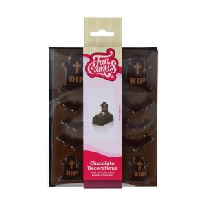 Chokladdekoration gravsten Halloween - 12-pack Chokladdekoration gravsten Halloween - 12-pack
