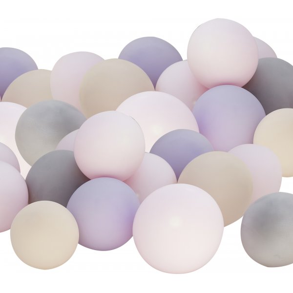 Ballongmix - Lila/rosa/grå/beige - Ø12 cm - 40 st Ballongmix - Lila/rosa/grå/beige - Ø12 cm - 40 st
