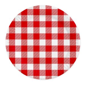 Papptallrikar - R�drutig - 23 cm - 8-pack