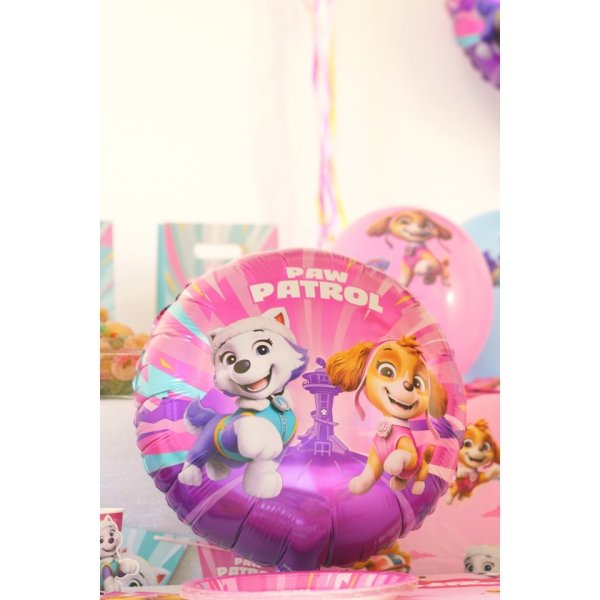 Folieballong - Paw Patrol - Rosa/Lila - Rund - 43 cm Folieballong - Paw Patrol - Rosa/Lila - Rund - 43 cm