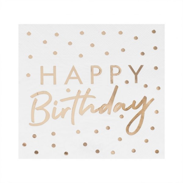 Servetter - Happy Birthday - Mix it Up - Guld - 16-pack Servetter - Happy Birthday - Mix it Up - Guld - 16-pack