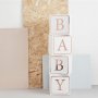 Stora klossar - BABY - Vit/Rosguld