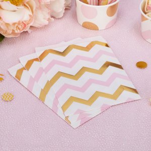 Godisp�sar - Chevron - Rosa/Guld - 25 st