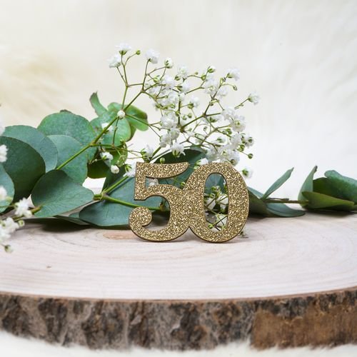 50 �r Bordsdekoration - Guld - 6-pack