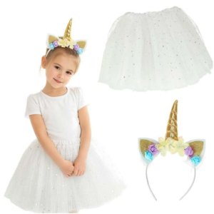 Maskeraddr�kt Enh�rning diadem och tyllkjol 3-6 �r