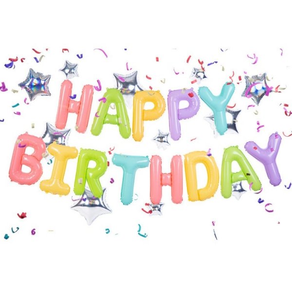 Folieballonger Set - Happy Birthday - Bokst�ver