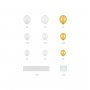 Ballonger Hj�rta med Ram - Guld och Vit