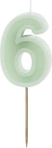 Tårtljus - Siffror Gröna - 6 - Tårtljus, Tårtdekorationer till kalas
