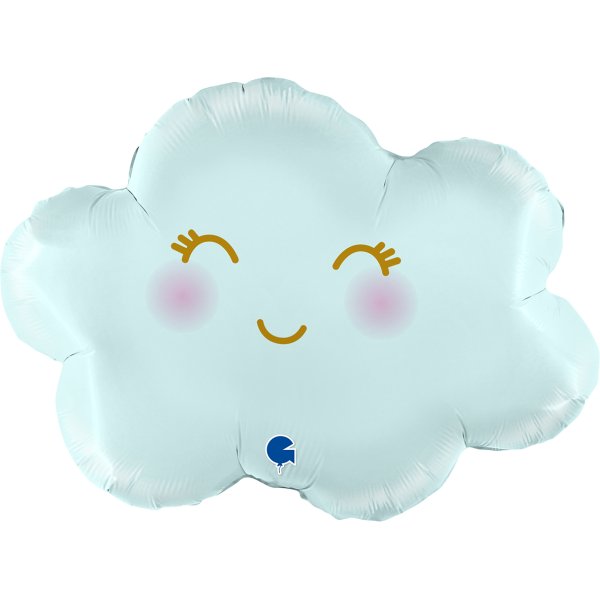Folieballong - Moln - Satin - Pastellbl� - Shape - 61 cm