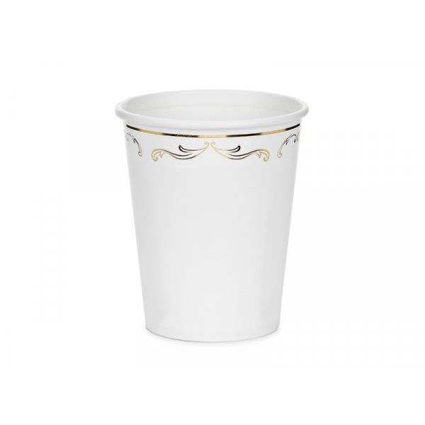 Pappersmugg med ornament - Vit