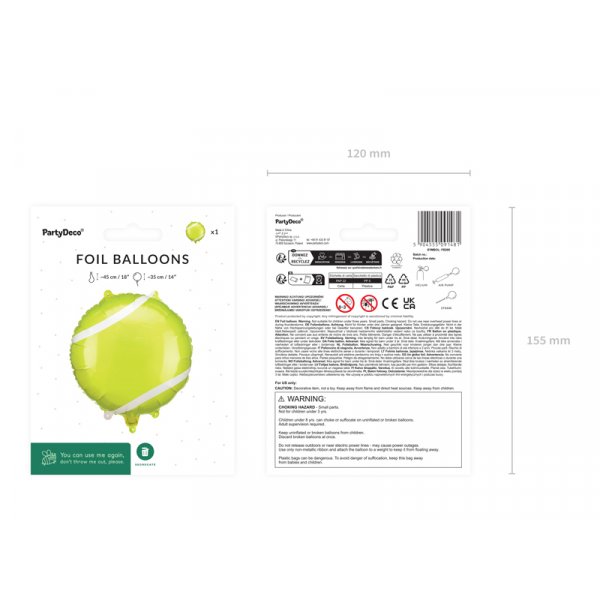 Folieballong tennisboll - Mix