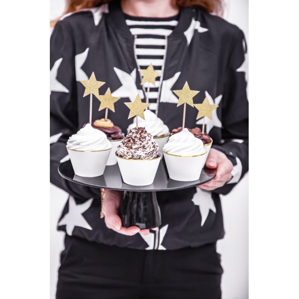 Cake picks - Stjärnor - Guldglitter - 6-pack Cake picks - Stjärnor - Guldglitter - 6-pack