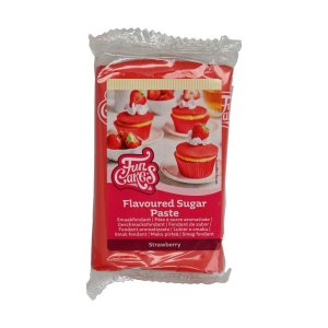 Sugarpaste/Sockerpasta Smaksatt - Jordgubb - Funcakes - 250 g