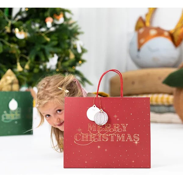 Presentpåse - Röd - Merry Chrismtas - 32,5 cm Presentpåse - Röd - Merry Chrismtas - 32,5 cm