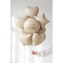 Folieballong rund Happy Birthday - Cream