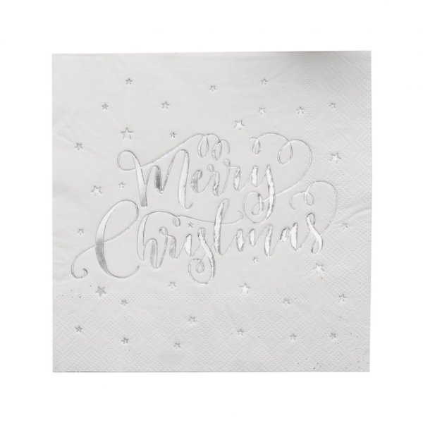 Servetter - Merry Christmas - Silver - 20-pack Servetter - Merry Christmas - Silver - 20-pack