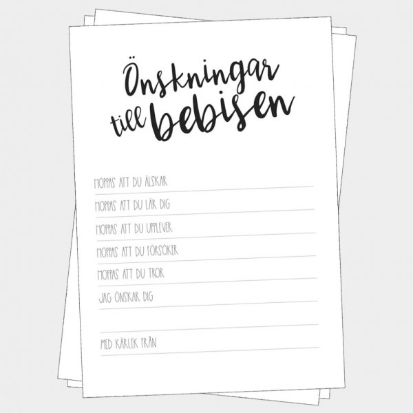 Önskningar till bebisen - Svart/Vit - Klassisk - 8-pack Önskningar till bebisen - Svart/Vit - Klassisk - 8-pack