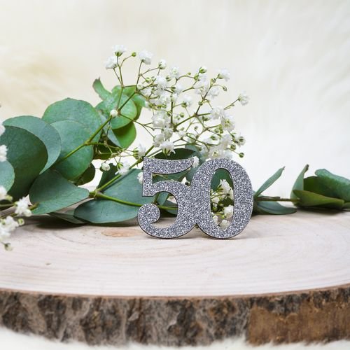 50 �r Bordsdekorationer - Silver - 6-pack