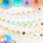Girlang - Cirklar - Pastell/Guld - 6-pack