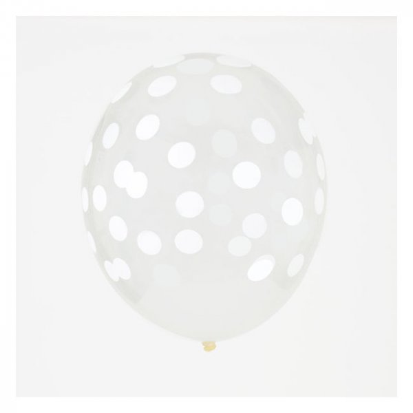 Ballonger - Printed Confetti - Vit - 5-pack Ballonger - Printed Confetti - Vit - 5-pack