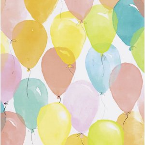Presentpapper - Ballonger - Pastell