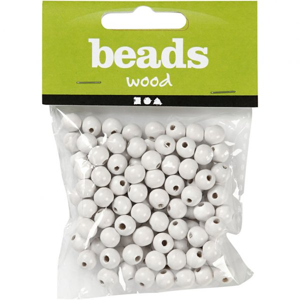 Träpärlor - 15g - Vita Träpärlor - 15g - Vita