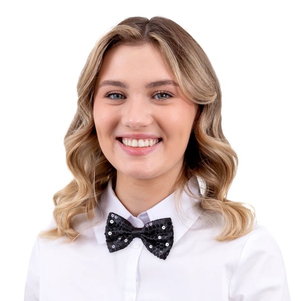 Svart fluga med paljetter