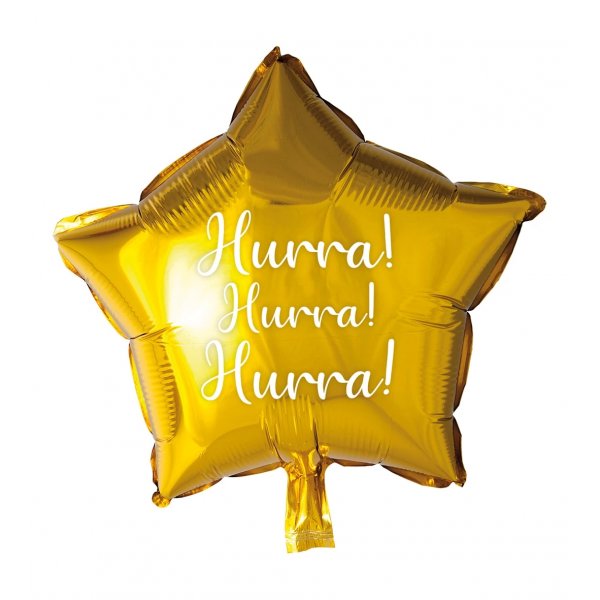 Folieballong - Stj�rna - Hurra