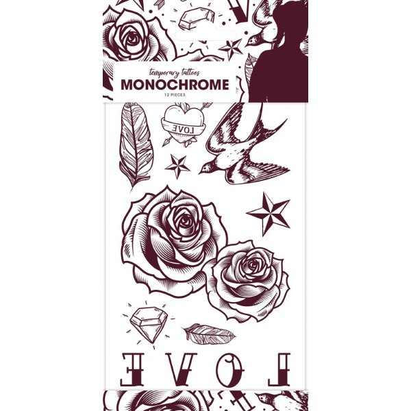 Tatueringar - Monochrome Love - 10-pack