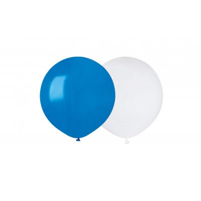 Runda ballonger - 48 cm - Bl/Vit - 10-pack