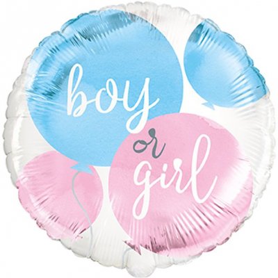 Folieballong - Vit - Boy or girl?