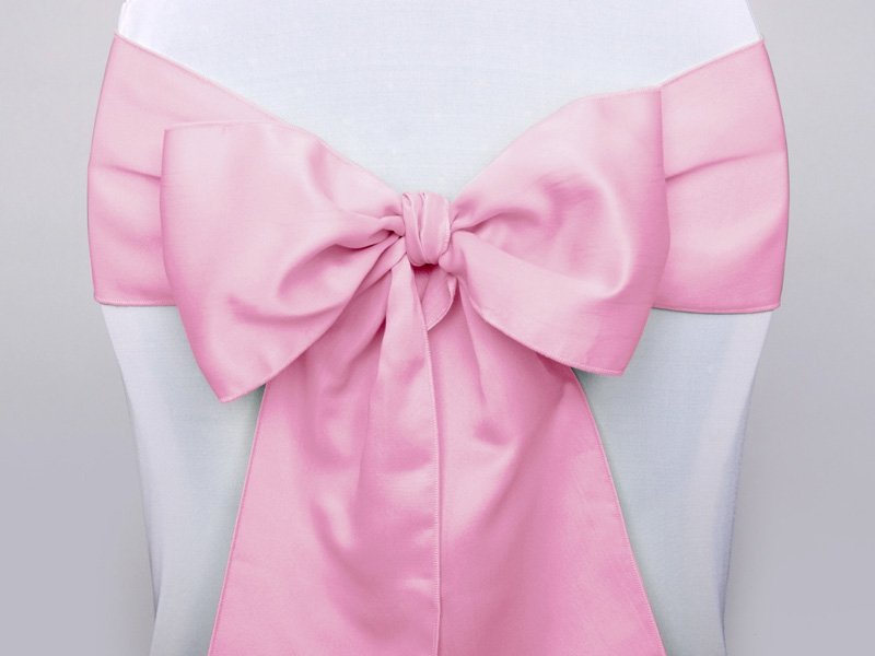 Stolsrosetter - 10-pack - Satin - Färg: Ljusrosa - Stolsrosetter, Stolsdekorationer