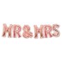 Stora bokstavsballonger - Mr & Mrs - Rosguld